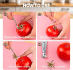 4 PCS Tomato Corer Strawberry Huller Tool,Strawberry Stem Remover,Stainless Steel Fruit Stem Remover for Tomato,Vegetable and Fruit Corers,Perfect for Kitchen