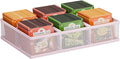 Tea Bag Organizer 6 Grids. Mesh Tea Bag Holder with Handle, Teabag Holder, Tea Station Organizer for Countertop, Pantry, Kitchen, Cabinet - Pink