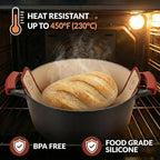 Silicone Bread Sling for Dutch Oven, 2-Pack Non-Stick Reusable Baking Mats with Long Handles, Easy Clean Sourdough Baking Supplies