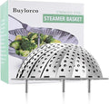 Buylorco Stainless Steel Folding Vegetable Steamer Insert Steamer Cookware for Veggie Seafood Cooking (Fit Pots 7" to 11")