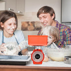 Cabilock Mechanical Kitchen Scale 1kg Portable Plastic Weighing Scale Multipurpose Cooking and Baking Food Measuring Tool Battery-Free Random Color