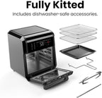 Chefman 12-Quart 5-in-1 Air Fryer Oven with Digital Timer, Touchscreen, and 12 Presets - Family Size Countertop Convection Oven, Dishwasher-Safe Parts