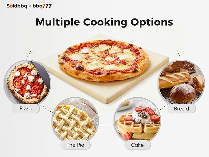 13" Square Pizza Stone Replacement for Ooni Koda Karu & Fyra 12, Cordierite Baking Pizza Stone for Ooni 12 Oven, for Most Grill & Oven, for Bread &Pizza