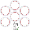 [UPGRADED] Sealing Gasket for Bialetti Moka Express 3 Cups Iconic Stovetop Espresso Maker - 6 PCS Replacement Food Grade Silicone Seal Ring for Aluminum Stovetop Coffee Maker Pots