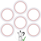 [UPGRADED] Sealing Gasket for Bialetti Moka Express 3 Cups Iconic Stovetop Espresso Maker - 6 PCS Replacement Food Grade Silicone Seal Ring for Aluminum Stovetop Coffee Maker Pots