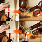 LKKCHER Deer Head Wine Bottle Pourer and Stopper Birthday Gifts Hunting Gifts for Hunters Men Dad Liquor Bottle Pourers Spout for Alcohol Spirits, Stag Gifts Wine Gifts, Bronze