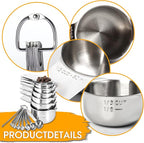 17 Piece Stainless Steel Measuring Cups and Spoons Set, with 1/16 Cup,1/3 Spoon and 1 Leveler