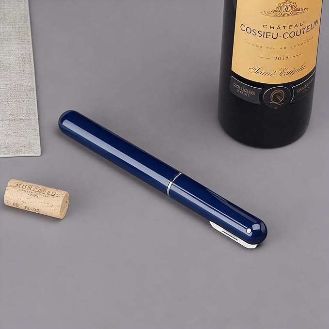 IPEROT Wine Bottle Opener, IPEROT Air Pressure Wine Corkscrew With Cutting Wine Bottle Foil Knife, Effortlessly Open Wine Bottles Without Damaging Corks, Easy-to-Use (Blue)