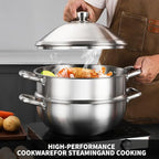 Delarlo Tri-Ply Stainless Steel 12 Inch Everyday Pan With Lid,kitchen everything pan, Chef's Pans,Induction Cooking Pot, 7.2QT Oven Safe Stock Pot, Up to 600℉