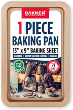 BAKKEN Kitchen Baking Pans - Nonstick Brown Coating, 13.18’’ × 8.66’’ Commercial Grade Carbon Steel Cookie Sheet, Baking Kitchen Essentials, PFOA, PFOS, PTFE Free, Oven Safe Tray (450° F), Brown
