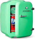ICEBOX IBMF4MNT Mini Fridge For Bedroom, Skincare Refrigerator, Portable Cooler & Warmer for Makeup, for Office & Home, Mini (4 L / 6-Can), Mint Green