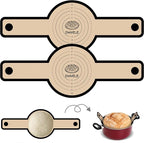 Silicone Bread Sling for Dutch Oven, Non-Stick & Easy to Clean Bread Baking Mat Set, 2 Pcs Reusable Bread Sling with Long Handle to Transfer Sourdough (Black, 2PCS Round)