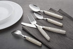 ANNOVA Silverware Set, Retro/Rivet Colorful Stainless Steel Tableware Kitchen Flatware Set Utensils, Includes Dinner Knives, Forks, Spoons, Salad Forks & Dessert Spoons (Cream, 20 Pieces)