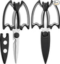 OMDAR Kitchen Scissors All Purpose 2 Pack - Halloween Goth Cute Kitchen Shears - Heavy Duty Stainless Steel Cooking Shears for Cutting Meat, Food, Poultry - Featuring a Magnetic Protective Sheath