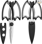 OMDAR Kitchen Scissors All Purpose 2 Pack - Halloween Goth Cute Kitchen Shears - Heavy Duty Stainless Steel Cooking Shears for Cutting Meat, Food, Poultry - Featuring a Magnetic Protective Sheath
