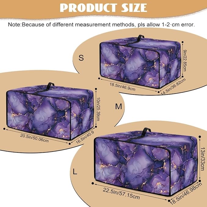 Marble Print Toaster Oven Cover for Kitchen Counter, Heavy Duty Heat-resistant Dust-proof Cover for Microwave Oven, Fit Most Small Appliance, Purple (Medium-16.1 * 19.71 * 10 inches)
