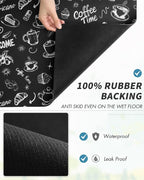 AMOAMI Coffee Mat Hide Stain Rubber Backed Absorbent Dish Drying Mat for Kitchen Counter - Fits Under Coffee Maker & Espresso Machine (12x19,INK)