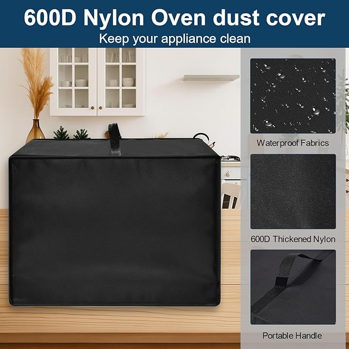 Heavy Duty Smart Oven Air Fryer Cover for Emeril Lagasse Dual Zone 360 25QT French Door,17.73"Dx15.37"Wx13.79"H, 600D Heat-Resistant Nylon w/Aluminum Foil, Waterproof Kitchen Appliance Cover