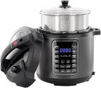 MegaChef 6 Quart 11-in-1 Electric Pressure Cooker, Multi-Cooker with Stainless Steel Crock, 11 Preset Functions