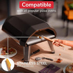 Senwosa 22” Pizza Oven Brush with Stone Scraper - Heat Resistant Stainless Steel Bristles, Extra Long Handle - Universal Fit for Most Pizza Ovens