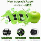 Juicer Machine,Slow Masticating Juicer with 2 Speed Modes & Quiet Motor,Cold Press Juicer Machines Vegetable and Fruit with Reverse Function,Celery Juicer,BPA-Free,Easy to Clean
