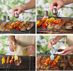 BBQ Grill Tool Set BBQ Grilling Accessories Set 8PC Barbecue Grill Tools Utensils Set for Outdoor with Spatula, Fork, Brush, Tongs, Seasoning Bottle Grilling Gifts for Men Dad