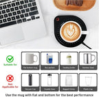 25W Electric Candle Warmer for Coffee Mugs, 75℃ Heating & Auto Shut-Off, Spill-Proof Desk Warmer for Beverages (Black)
