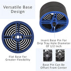 Elevate Anti-Splash Cup Riser Stand Accessory for most Keurig K-cup, Cuisinart Single Serve, and other Coffee Makers, Adjustable for Cup Size and Drip Tray Type (Black with Blue Base)