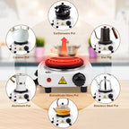 2-in-1 Moka Pot Espresso Set with Electric Stove 3 Cup Aluminum Stovetop Coffee Maker Percolator Italian Classic Mocha Coffee Machine for Italian and Cuban Cafe Brewing Portable Camping Travel