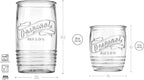 Glaver's Original Mason Set of 8 Drinking Glasses 4-20 Oz Highball Glasses, and 4-13 Oz Whiskey Glass Cups For Everyday Home Use Water, Beer, Juice, Cocktail.