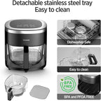 Vexon 4.5QT Air Fryer, 1200W Compact Hot Air Cooker with Visible Window, Nonstick Basket, Digital Touch Screen, Oil-Less Electric Air Fryer Oven for Healthy Cooking (Black)