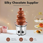 4 Tier Chocolate Fondue，430 Stainless Steel Chocolate Fountain Machine, Electric Chocolate Melting Fondue Fountain Set, Chocolate Fountain Machine for Chocolate Candy Butter Cheese