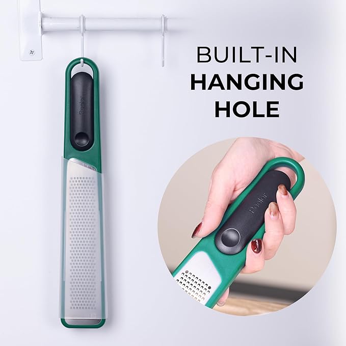 linoroso Lemon Zester & Peeler 2 in 1, Multifunction Kitchen Tool - Handheld Grater for Cheese, Lemon, Peeler for Potato, Carrot, Cucumber - Razor Sharp Stainless Steel Blade with Protective Cover