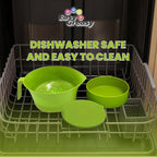 3-Piece Colander Grease Strainer Set – Green Grease Separator with Handle, Container & Lid – Strains Bacon, Pasta, Ground Beef – BPA-Free Kitchen Gadget