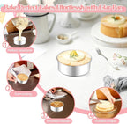 E-far Small Cake Pans Set of 2, 5 Inch Stainless Steel Mini Round Baking Pan Tins - Non-Toxic & Leak-Proof Cake Mold for Smash Birthday Layer Tiered Cheesecake, Easy Clean & Dishwasher Safe