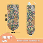 Rabbit Bunny Plastic Bag Holder, Wall Mount Grocery Bag Holder, Plastic Storage bag, Pull Rope Free Adjustment, Plastic Bag Holders for Grocery Bags, Plastic Bag Dispenser for Home Kitchen