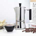 Easyworkz Pedro Stovetop Espresso Maker 4Cup 200ml Stainless Steel Italian Coffee Machine Maker Moka Pot Induction Espresso Pot