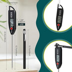 Copkim 12 Set Waterproof Food Thermometer for Water, Liquid, Candle and Cooking Digital Meat Thermometer with Long Probe Instant Read for Kitchen BBQ Grill Candy (Black)