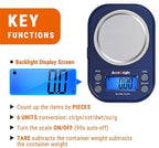AccuWeight Digital Gram Scale with 300g/0.01g Small Pocket Coffee Scale with High Accuracy, Jewelry Scale with Tare and Calibration for Kitchen Food Scale