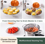 Steamer Basket for Cooking 304 Stainless Steel Entirely Thickened,Collapsible Steamer Insert for Pots, Fits Instant Pot/Skillets (6.5'' To 11‘’)
