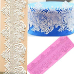 sugar edible wedding floral flower lace cake silicone Embossing Mat Texture fondant impression lace mat decorating mold gum paste cupcake topper icing candy imprint baking moulds craft