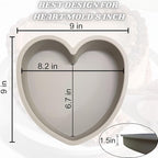 Heart Shaped Cake Pans 8 Inch – Set of 2 Nonstick Silicone Heart Cake Pan for Baking, Oven & Microwave Safe Molds – Durable, Easy-Clean Matte Surface - Grade Novelty Shaped Cake Pans (Gray)