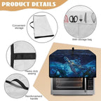 Starry Sky Ocean Turtle Print Toaster Oven Dust-proof Cover, Heat-resistant Anti Fingerprint Microwave Oven Cover, Compatible with Most Small Appliance (Medium-16.1 * 19.71 * 10 inches)