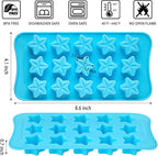 6 Pcs Flower Silicone Chocolate Molds Set, 15-Cavity Rose Heart Star Candy Mold Different Shapes Silicone Molds for Chocolate, Candy, Ice Cube, Butter, Jello