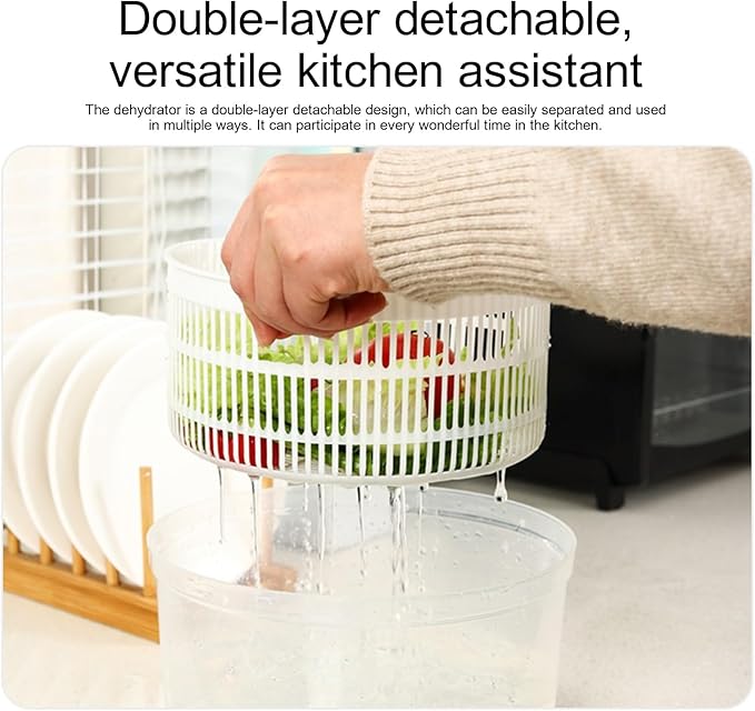 Fruit Food Spinner - Multifunctional Salad Spinner, Washer And Dryer, Cleaner, Kitchen Prep Tool | Salad Spinners | Easy-to-Use Fruit Spinners For Washing, Drying, And Serving Fresh