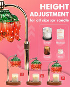 Strawberry Candle Warmer Lamp with Timer & Dimmable Brightness, House Warming Gift New Home, Candle Warming Gifts for Christmas, Birthday Gifts for Women Mom, Flameless Wax Melt Warmer for Jar Candles