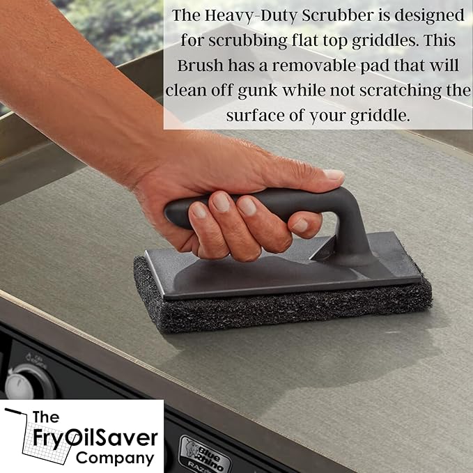 Griddle-Whiz 3 Piece Griddle Cleaning Kit | Liquid Grill Cleaner w/Griddle Scraper & Scrubber Pad for Flat Top Grills | For Blackstone Accessories by FryOilSaver (32oz Bottles)