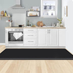KitchenClouds Kitchen Mat Cushioned Anti Fatigue Rug 24"x70" Water Resistant, Non Slip, Standing and Comfort Desk/Floor Mats for House Sink Office (Black,0.8inch)
