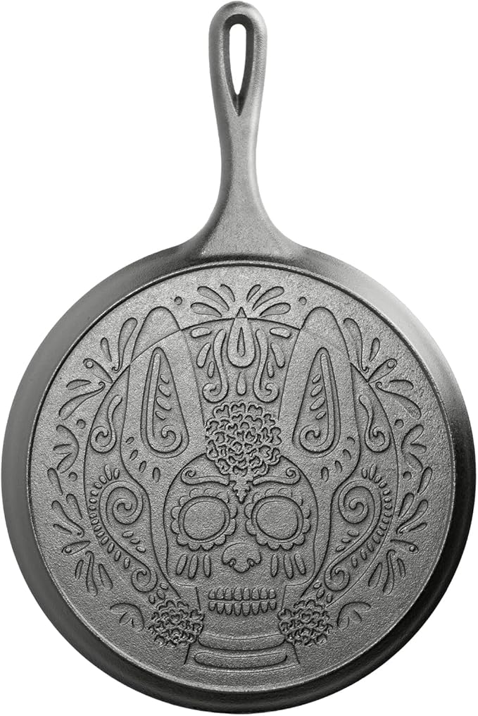 Xolo Sugar Skull Cast Iron Griddle