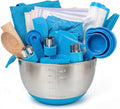 Kids Baking Set–Real Cooking Set for Kids with Kids Cooking Utensils & Kitchen Accessories, Measuring Tools & Baking Supplies,Great Gift for Pretend Play & Montessori Learning (Blue)